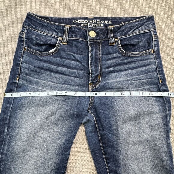 American Eagle Outfitters Size 6 Hi-Rise Jegging Super Stretch Reg Blue Denim - Picture 9 of 12